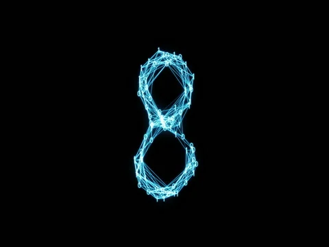 Digital Binary Plexus Countdown - Abstract Motion Alpha Matte 4k isolated Stock Footage 82711645