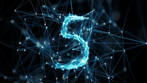 Digital Binary Plexus Countdown - Rotating Abstract Motion Alpha Matte 4k Stock Footage 73749339