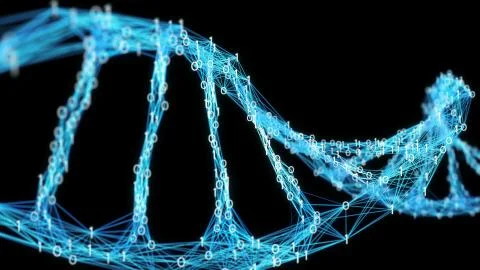 Digital Binary Plexus DNA spiral background Stock Illustration