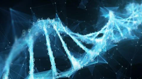 Digital Binary Plexus DNA spiral background Stock Illustration