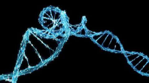 Digital Binary Plexus DNA spiral background Stock Illustration