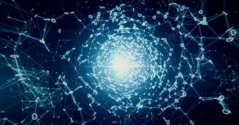 Digital binary plexus tunnel funnel background 스톡 일러스트