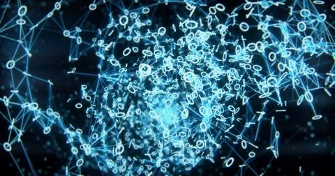 Digital binary plexus tunnel funnel background Stock Illustration