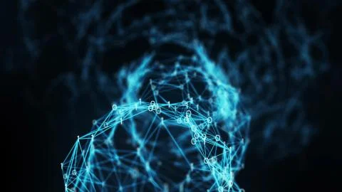 Digital binary plexus tunnel funnel background Stock Illustration