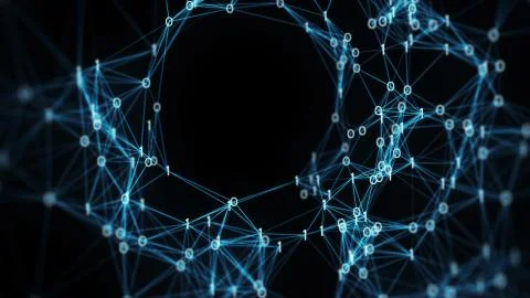 Digital binary plexus tunnel funnel background 스톡 일러스트