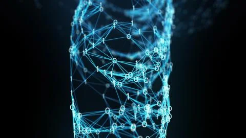 Digital binary plexus tunnel funnel background Stock Illustration