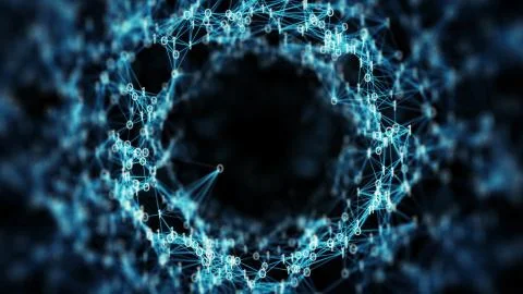 Digital binary plexus tunnel funnel background Stock Illustration