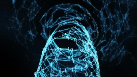 Digital binary plexus tunnel funnel background Stock Illustration