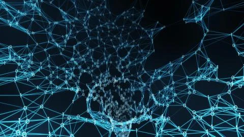 Digital binary plexus tunnel funnel background Stock Illustration