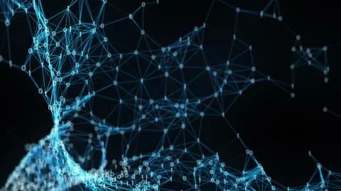 Digital binary plexus tunnel funnel background Stock Illustration