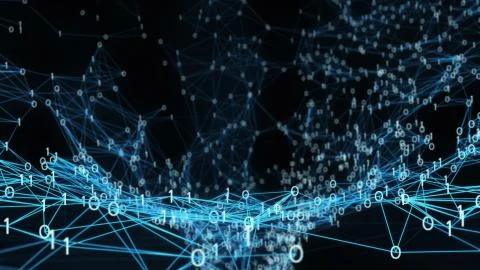 Digital binary plexus tunnel funnel background Stock Illustration