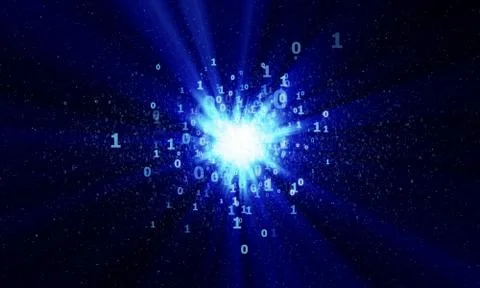 Digital binary star in cyberspace Stock Illustration