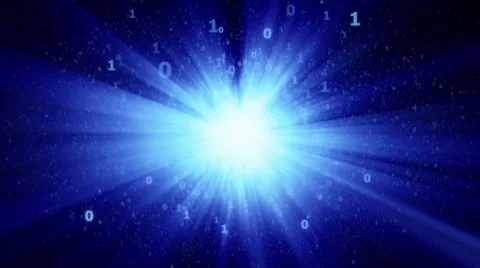 Digital binary Sun in cyberspace Stock Footage 61012000