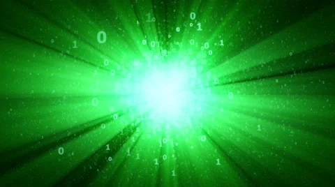 Digital binary Sun in cyberspace - seamless loop Stock Footage 60985021