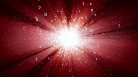 Digital binary Sun in cyberspace - seamless loop Stock Footage 60985317