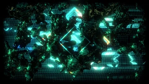 Digital Biology Glitch Screen 04 Stock Footage 294063203