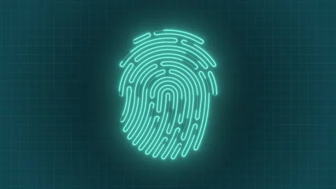 Digital biometric fingerprint scan video background Stock Footage 342301620
