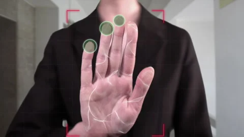 A Digital Biometric Fingerprints Scanner Vídeos de archivo 242361222