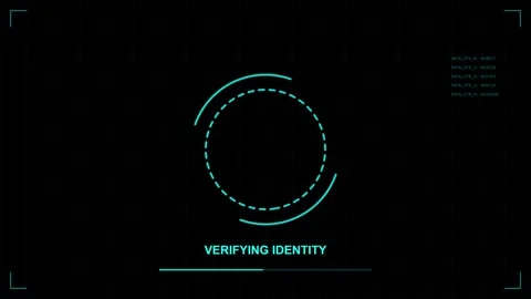 Digital Biometric Identity Fingerprint Security Scanning Stock Footage 345515759