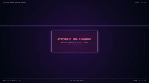 Digital Biotech Lab Interface Displaying DNA Synthesis and Mutation Alerts 库存影片 347895164