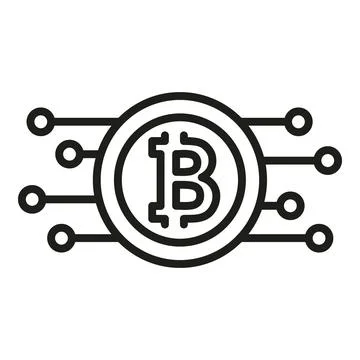 Digital bitcoin icon outline vector. Block chain イラスト素材