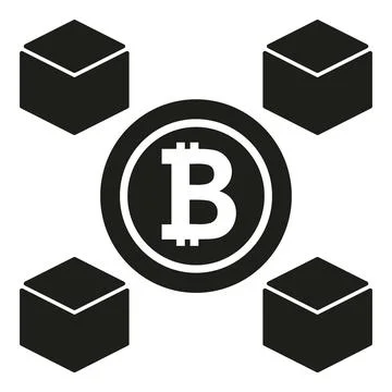 Digital bitcoin icon simple vector. Chain block Stock Illustration