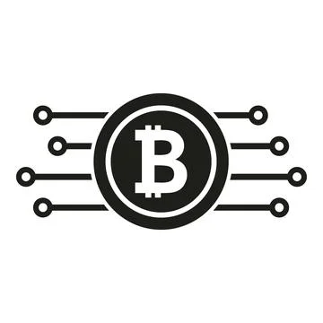 Digital bitcoin icon simple vector. Block chain Stock Illustration