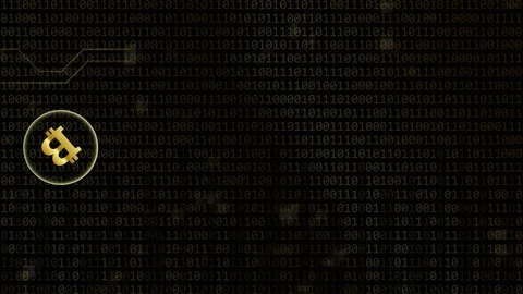 Digital bitcoin network crypto currency with binary code background Stock Footage 104561435