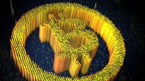 Digital bitcoin plane loop Stock Footage 84912249