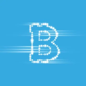 Digital bitcoins symbol with light effect on transparent backgraund. Illustrazione stock