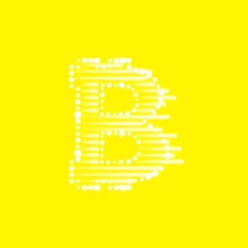 Digital bitcoins symbol with light effect and speed glow lines on yellow Stock Illustration