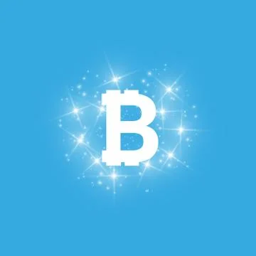 Digital bitcoins symbol with light effect on transparent backgraund. Stock-Illustration