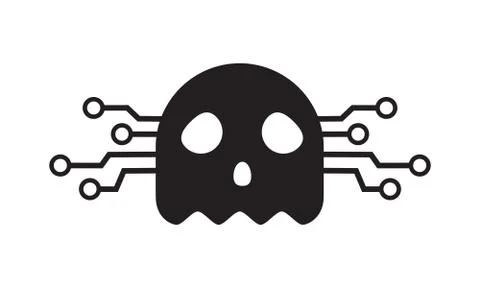 Digital Black Ghost Silhouette. Isolated Vector Illustration Stock-Illustration