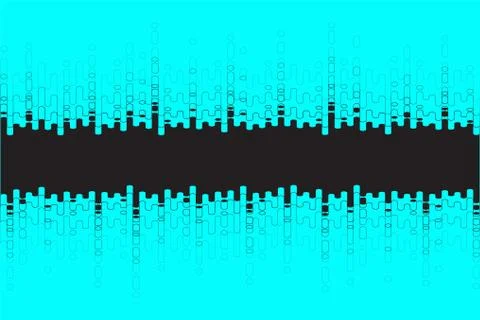 Digital black pulse music player background. Dynamic audio wave logo. Modern Stock Illustration
