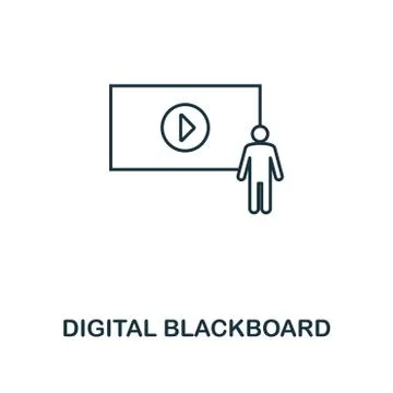 Digital Blackboard outline icon. Creative design from school icon collection Stock Illustration