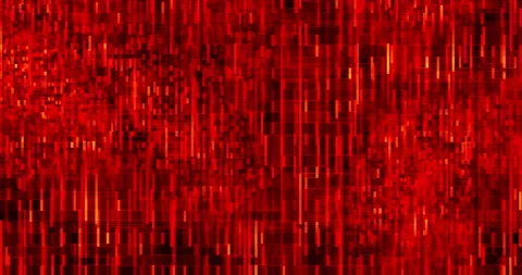 Digital Block of Pixels in Cyberspace Background Red Stockbeeldmateriaal 155532350