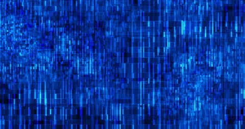 Digital Block of Pixels in Cyberspace Background Blue Stock Footage 155532902