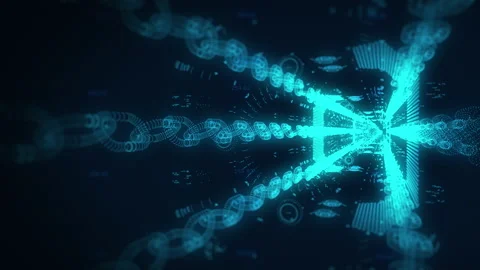 Digital Blockchain in a 3D animation Stock Footage 239102636