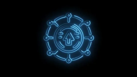 Digital blockchain arrow glowing animation technology network data transfer.. Stock Footage 312307593