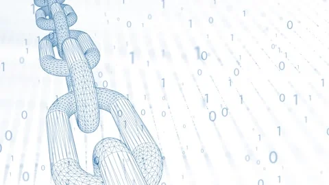 Digital blockchain chain with binary numbers isolated on white 스톡 동영상 334077687