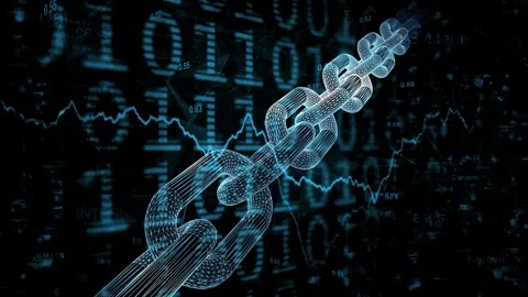 Digital blockchain chain business network animation Stock Footage 334804132