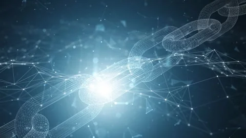Digital blockchain chain looping animation background 库存影片 341157052