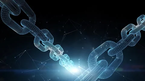 Digital blockchain chains mining cryptocurrency technology Stock Footage 337191595