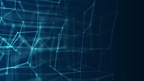 Digital blockchain concept. Wireframe background whith connection dots. 스톡 동영상 149111258