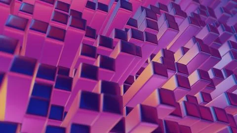 Digital blocks arranged in a clean, minimalistic sequence, embodying simplici Illustrazione stock