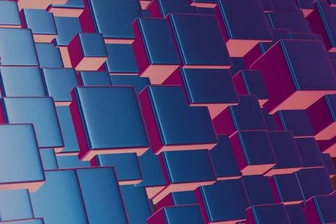 Digital blocks arranged in a clean, minimalistic sequence, embodying simplici Illustrazione stock