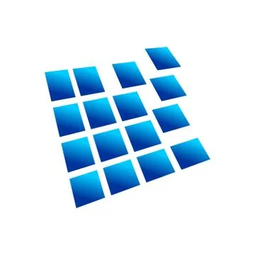 Digital Blocks Prespective 3D Box Symbol Design Stock Illustration