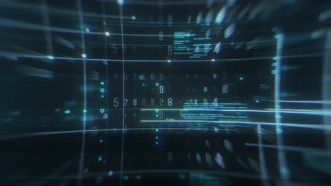 Digital Blue Abstract Information Technology Screen Background Loop Stock Footage 150136605