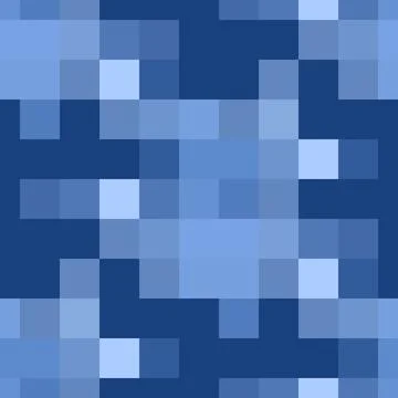 Digital Blue and White Pixelated Camouflage Seamless Pattern Stock Illustration