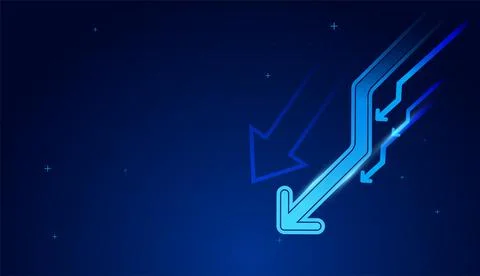 Digital Blue arrow streaks guide precise direction and strategic future mov.. Stock Illustration